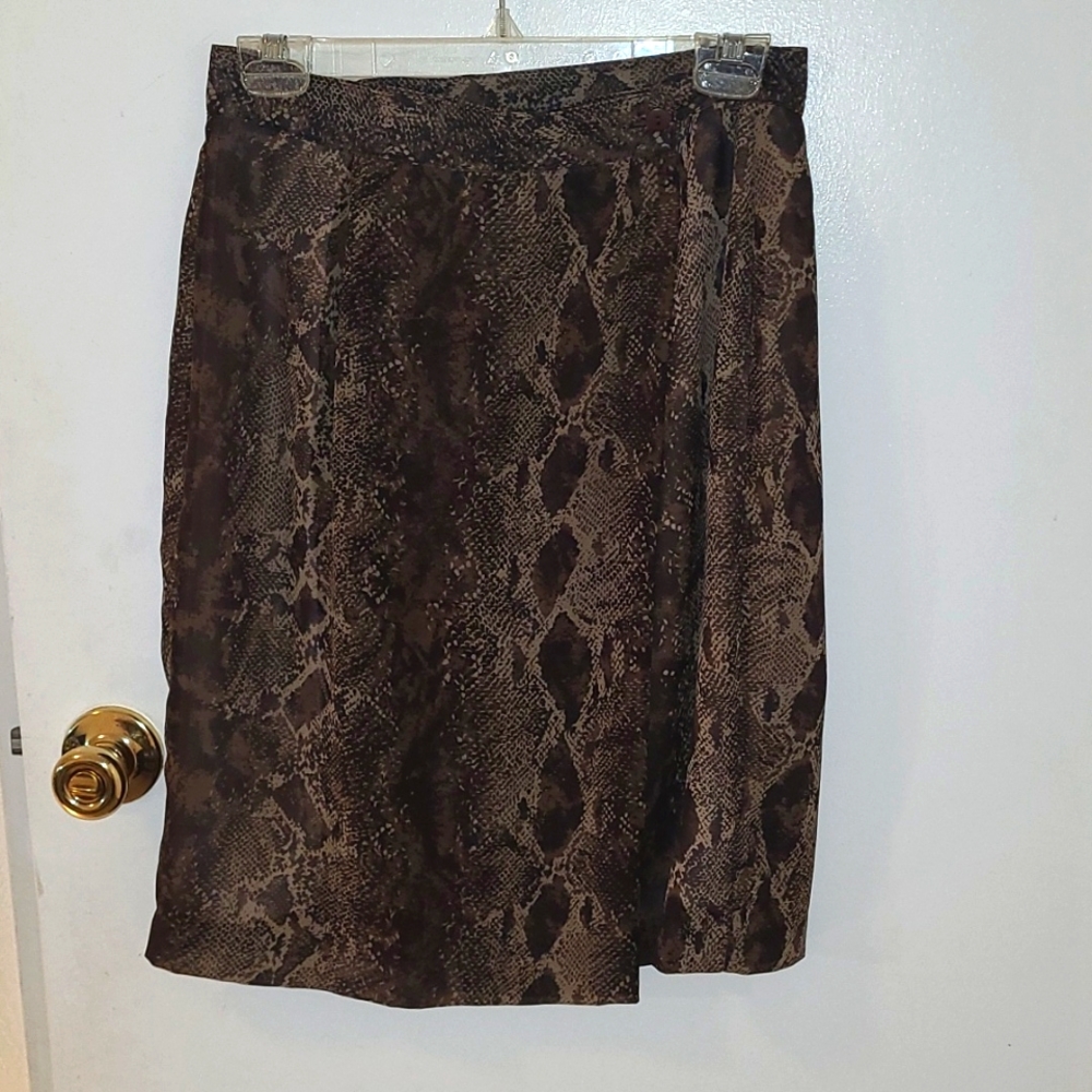 Vanessa Stevens, brown, snake skin pattern skirt size 4